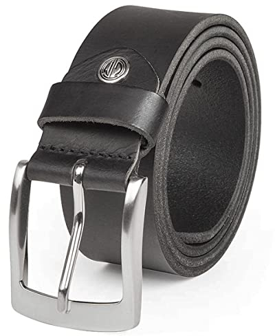 LINDENMANN Leder-Gürtel Herren 40 mm breit, Gürtel Herren Vollrindleder schwarz, Größe/Size:Bundweite 120 cm Gesamtlänge 135 cm W 47.2 XXL, Farbe/Color:schwarz