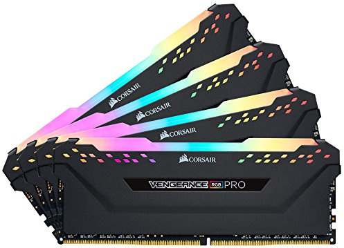 Corsair CMW32GX4M4C3600C18 RGB PRO 32GB (4X 8GB) DDR4 Bis zu 3600MHz C18 XMP 2.0 Enthusiast LED-Beleuchtung Speicherkit Schwarz