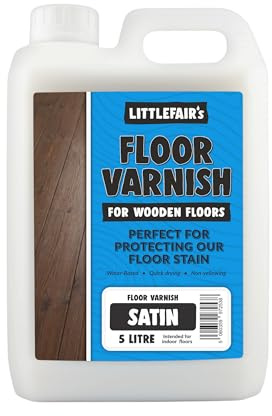 Littlefair’s Floor Varnish for Wooden Floors 5ltr - Quick Dry, Low Odour & Easy Clean - Tough & Hardwearing Formula - Premium Non-Yellowing Clear Polyurethane Varnish - Versatile Wood Floor Varnish