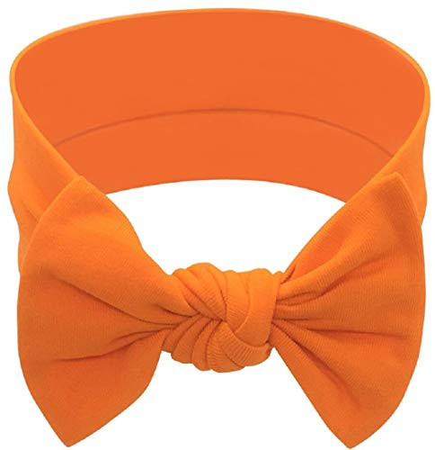 Babygiz Baby flicka pannband-spädbarn, småbarn bomull handgjorda hårband med rosetter barn hårtillbehör, Orange, 3-36 Months
