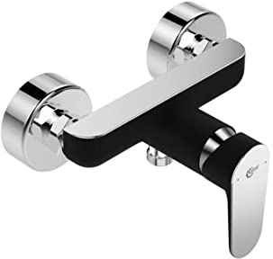 Ideal Standard Tyria Mischbatterie für Dusche, Wandmontage, Schwarz, NF-zertifiziert, mit Abstellbereich, spart Wasser BC156HS