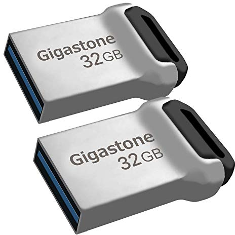Gigastone Z90 Clé USB 3.1 32 Go, Lot de 2 USB avec Haute Vitesse et Performance Fiable pour PC Ordinateur Mac, Compatible avec l'interface USB 2.0/3.0, Fit en Métal étanche, Mini Imperméable Robuste