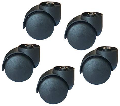 Ruedas Universales de 50 Mm Para Silla de Oficina - Sin Varilla Silencian, Rolling y Silencioso, 5 Piezas (Black)