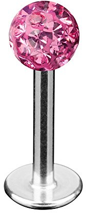 Taffstyle Piercing Stecker mit Ferido Kristall Kugel | Lippe Ohr Nase