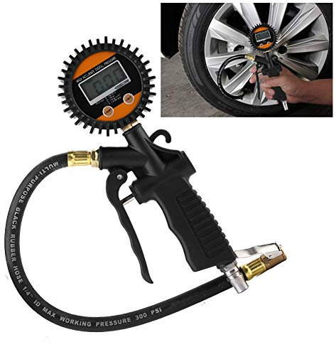 Kuuleyn Autoreifen-Inflator-Manometer, Digital-Reifen-Inflator-Pumpenpistole Reifendruckmesser Luftdruck für Autos Motorräder