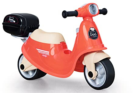 Smoby - Scooter Food Express - Lieferexpress, mit mechanischem Zündschlüssel, Lenkblockierung und Flüsterrädern, Laufrad für Kinder ab 18 Monate
