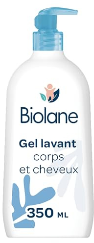 BIOLANE - Gel douche bebe corps et cheveux 2 en 1 - 350ml - 97% Origine Naturelle - Doux - Peaux Sensibles - Fabriqué en France