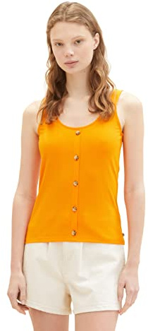 TOM TAILOR Denim Damen 1038399 Top, 31684-Bright Mango Naranja, M, 31684 - Mango Brillante Naranja, M