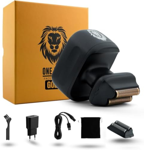 Skull Shaver One Lion Silver Pro Gesichtsrasierer für Herren - Elektrorasierer mit Twin-Foil-Technologie - Silber