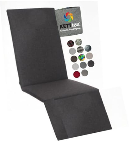 KETTtex EXKLUSIV Auflage Basic-Relaxsessel Anthrazit I Gartenstuhl Polster 170x50x4cm I KTH2 Sitzauflage weich & robust I Stuhlauflage wasserabweisend & atmungsaktiv I UV-beständiges Sitzkissen