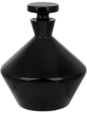 Bruno Magli Wine Decanter with Stopper | Whiskey Decanter for Bourbon, Brandy, Juice, or Liquors | Airtight | 49-Ounce Capacity | Glass Bottle (Black)