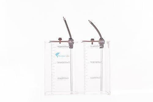 Marine Color Acryli Made Flüssigkeits-Aufbewahrungseimer mit Dosierpumpe, automatisches Top-Off-System, Reservoirbehälter (2 Räume, 3 l/0,8 g, 1,5 l/0,4 g pro Raum)