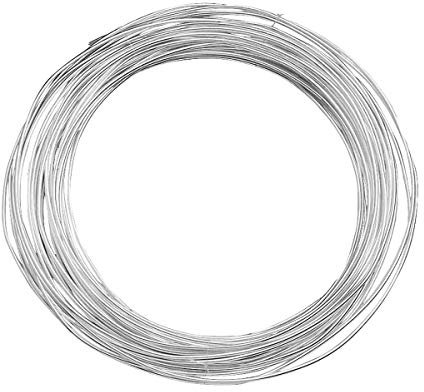 VAZZIC Purity Pure Zinc Wire, Zinc Metal Rod Solid Round Bar Welding Rods, Garden Wire Picture Hanging Coil Fencing Galvanised (1mm)