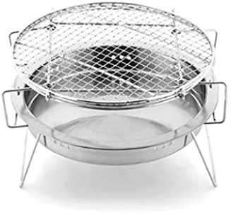 RajoNN Edelstahl-Grill-Grill, Outdoor-Familien-Picknick-Werkzeug, tragbarer Mini-Grillrost