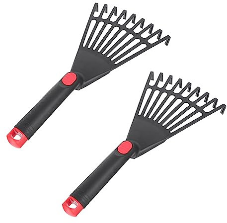 ABOOFAN 2 Pièces Fourche De Jardin Desserrer La Tête De Râteau Remplacement De La Tête du Râteau à Arbustes Râteau à Feuilles De Jardin Mini-râteau à Main Plastique Petite Pelouse Épaissir