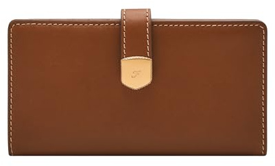 Fossil Lennox Portefeuille en Cuir avec Languette pour Femme, Marron Moyen (modèle : SL10036200), Marron Moyen
