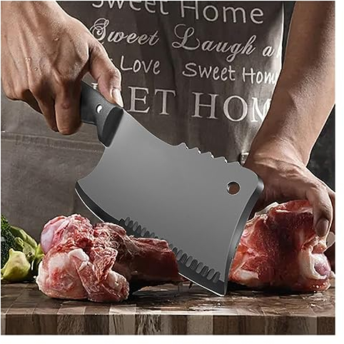 FBITE Couteau de boucher acier inoxydable os couteau à découper viande légumes trancheur couperet haute dureté cuisine Chef Cutter outils