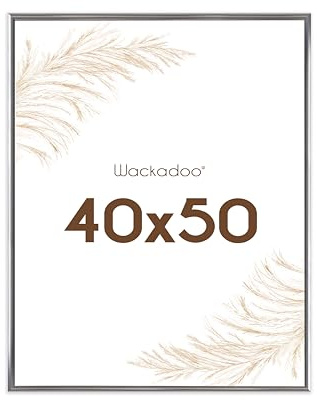 Wackadoo Bilderrahmen 40x50 Silber Fotowand Fotorahmen aus leichtem Kunststoff mit Glas Picture frame Poster