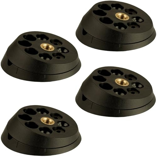 SOTECH 4 Stück Tischbeinbeschlag TWIST'N Turn für Möbelfüße bis 5,5° | Ø 60 mm mit M10 Gewinde einzigartige Neigungsfunktion in fünf Stufen: 0° 10,5° 13,5° und 15° für Möbelbeine Tischfüße