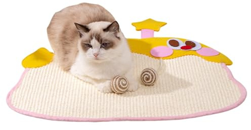 Alfombrilla de rascador para gatos Sisal - Rascador para gatos de primera calidad, tela de sisal ecológica | Poste rascador suave para gatos, juguetes para gatos de interior, muebles duraderos para