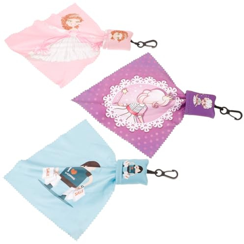 Chiffons de Nettoyage pour Lentilles 3 Pièces en Fibre Porte-clés | Format Pendentif Léger, pour Écrans D’appareil et Ordinateur, Se Glisse en Poche ou Paquet à Dos