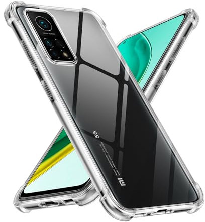 Xiltlly Hülle Durchsichtig für Xiaomi Mi 10T 5G/Xiaomi Mi 10T PRO 5G mit Stoßfest Schutzecken, Dünne Weiche Transparent Handyhülle Flexible TPU Protective Case Sturzfest Schutzhüllen (6.67) - Clear