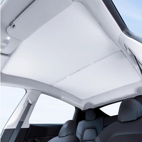 Ywooon Pare-Soleil pour Tesla Model Y 2020-2024 Accessoire, Beige | Protection Solaire pour Fenêtre Supérieure, Pare-Soleil pour Fenêtre de Toit Isolation Contre Rayons UV, Accessoire Model Y