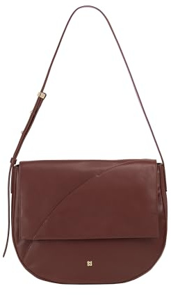 DUDU Borsa Donna Grande in Vera Pelle Con Patta Davanti, Borsa a Tracolla Regolabile e Chiusura a Patta Con Bottoni Magnetici - Elegant e Pratica per Ogni Occasione Chocolat, chocolat, 34,00