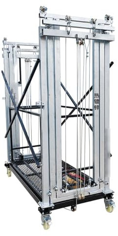 Piattaforma mobile regolabile resistente per ponteggi, ponteggio elettrico di sollevamento con design pieghevole per costruzione e manutenzione, altezza di 3 m