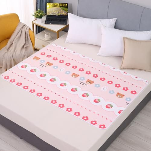 Bettunterlage Wasserdicht Kinder, Inkontinenz Bettunterlage Waschbar, Beidseitig Verwendbar, für Einzel-, Kleinkinder- und Kinderbetten, Doppelbetten (K, 100 * 150cm)