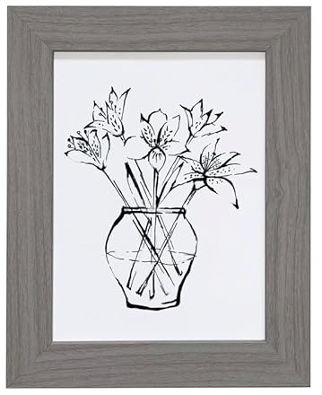 Aryllis 9x7 Photo Frame, Pebble Grey, Manufactured in the UK, Freestanding Picture Frame Fitted with Safety Perspex - *Choice of Colour & Size*