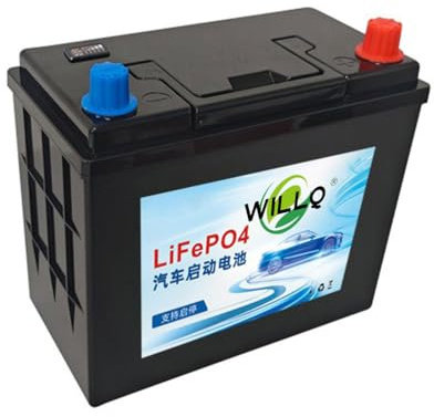 WILLQ Batería Litio Recargable para automóvil Arranque y Parada 12V 50Ah 60Ah 70Ah 80Ah 90Ah 100Ah 110Ah batería LiFePO4 automotriz de Alto Rendimiento sin Mantenimiento,55b24r/l 60ah