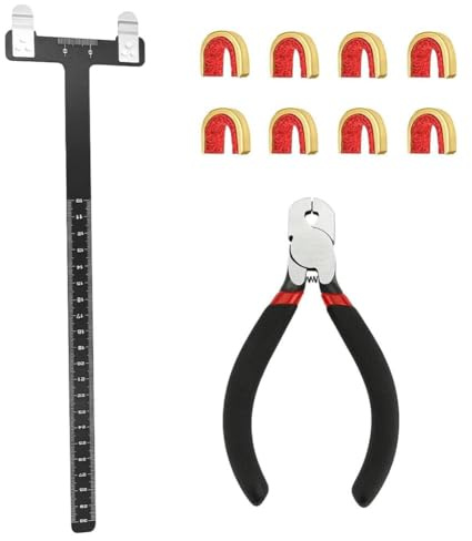 Yerleomit Bogenschießen Nockpunkte Zange Set mit T-Form Bogen Lineal - Nockpunktzange und Tuning Kit Bogensport Bogen Zubehör für Recurvebogen und Compoundbogen - Bogenzubehör (Schwarz)