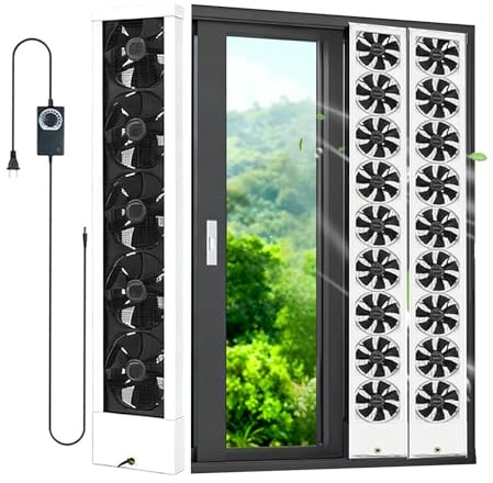 ASHLGQB Ventilatore di Scarico Verticale per Finestra, Ventilatore di Scarico per Finestra da 35-160 cm, intervallo di Regolazione di 5cm, per casa/Cucina/Camera da Letto 35~40cm