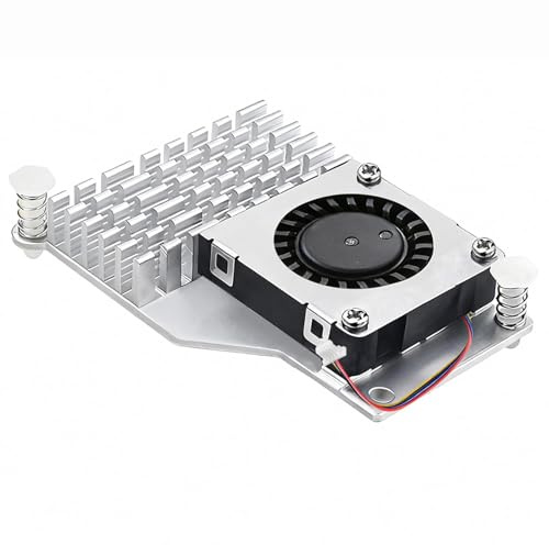 Aktiver Kühler Cooler für Raspberry Pi 5 4 GB/8 GB Active Cooling Blower PWM Fan, Aluminium Heatsink, with Thermal Pads