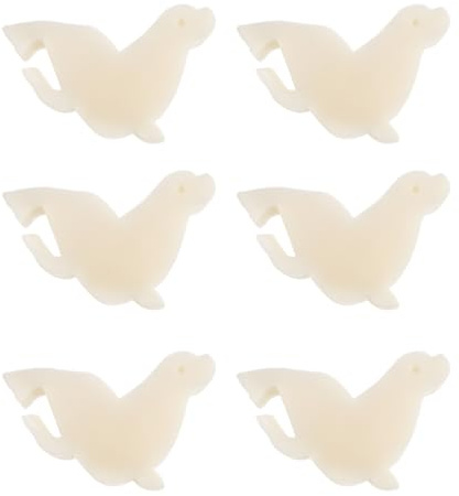 Healvian 6pcs White Sea Creature Shape Oil Absorbing Sponges, Reusable Pool and Hot Tub Filtering Sponge for Water Oil Removal and Dirt Cleaning