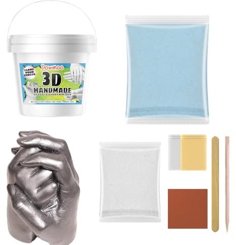 Kit De Molde De Mano - Kit De Moldeo A Mano 3D | Kits De Moldes De Yeso | Edición De Parejas, Herramientas De Fabricación De Recuerdos, Suministros De Artesanía De Bricolaje, Polvo De Yeso No Tóxico,