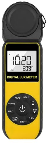 Digitaler Beleuchtungsstärke-Lichtmesser 0,1~400.000 Lux, Sensorkopf Drehbar Mit LUX/FC, Tragbarer Umgebungstemperaturmesser HochpräZise Messung