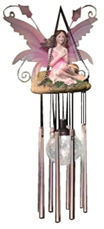 spot on dealz® Wind Chimes Fairy Solar Powered Colour Changing LED Crackle Ball Outdoor Garden Decoration Hanging Windchimes Lighting Ornament Home Decor