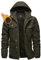 KEFITEVD Winterjacke Herren Warm Gefüttert Herbst Winter Übergangsjacke mit Kapuze Herrenjacke Army Militär Jacke Lange Pilotenjacke Dunkeloliv XL