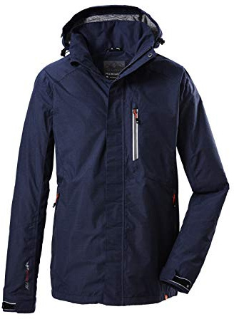 killtec Funktionsjacke Herren Carleb - Herrenjacke mit abzippbarer Kapuze - Outdoorjacke mit Wassersäule 10.000 mm - Männer Jacke ist 100% wasserdicht