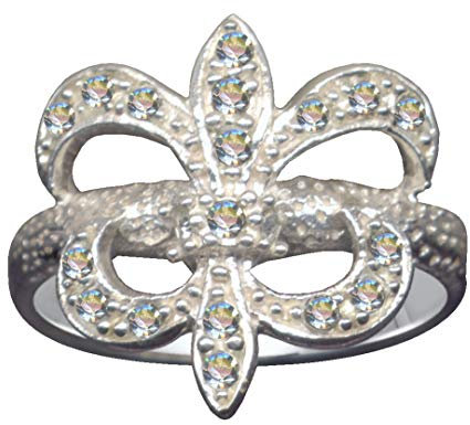 Fingerring Ring Lilie Echt Sterling Silber 925 Zirkonia Kristalle Weiß Liebe Glaube Hoffnung Emotion Symbol Motiv Stil Objekt extravagant gut schön modisch weiss klar transparent