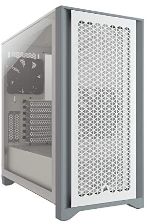 Corsair 4000D AIRFLOW Tempered Glass Mid-Tower ATX Case - High-Airflow - Cable Management System - Spacious Interior - Two Included 120 mm Fans - White