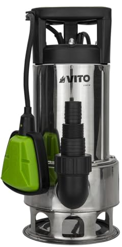 VITO - Pompe de relevage Eaux usées 1100W Corps INOX Pompe immergée Egouts Caves