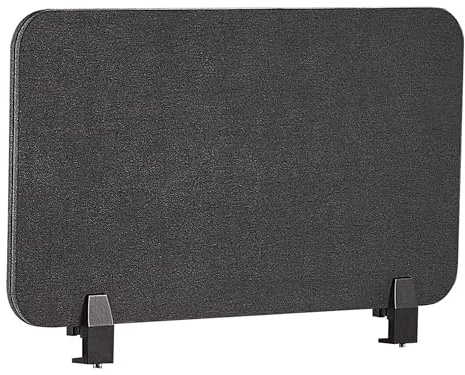 Beliani Schreibtisch Trennwand Akustik Polster dunkelgrau 72 x 40 cm Schallschutz Wally