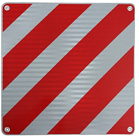 Italien Warntafel aus Aluminium für Fahrradträger und überstehende Ladung | mit Italienischer Typengenehmigung - rot-weiß - 500 x 500 mm - Reflexionsklasse RA2/C - für Wohnmobil Wohnwagen