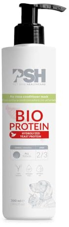 PSH Bio-Proteinmaske – Nährstoffmaske ohne Ausspülen für Hunde – Tiefe Feuchtigkeit, stärkt und beugt Haarausfall vor – mit Biotin, Vitaminen der Gruppe B – Wassermelonenduft – 300 ml