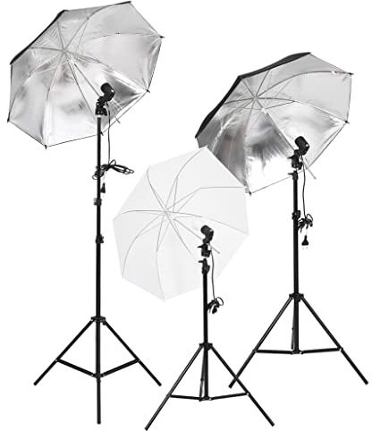 vidaXL Set de Iluminación de Estudio con Trípodes Sombrillas Softbox Lámpara Luz Diurna LED Paraguas para Fotografía Vídeo en Localizaciones