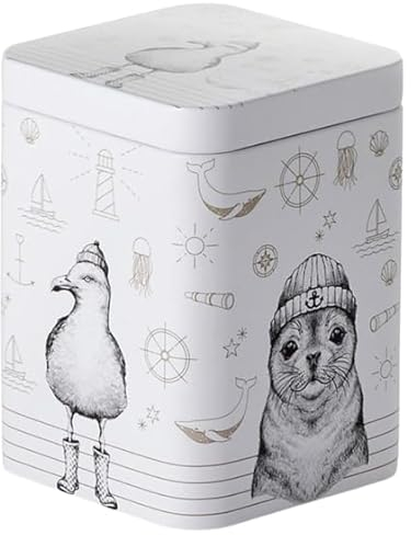 Teemando Dose Jore & Ville, 100 g Weißblech, eckig, Stülpdeckel matt 7,3 x 7,3 x 10 cm