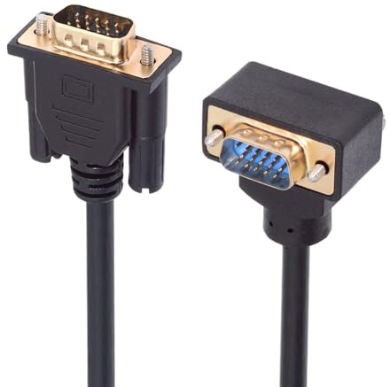 NFHK 90 Grad nach oben abgewinkelter VGA-RGB-Stecker auf gerader Stecker, Verlängerungskabel 3COAX + 6C für Monitor, Projektor, Computer